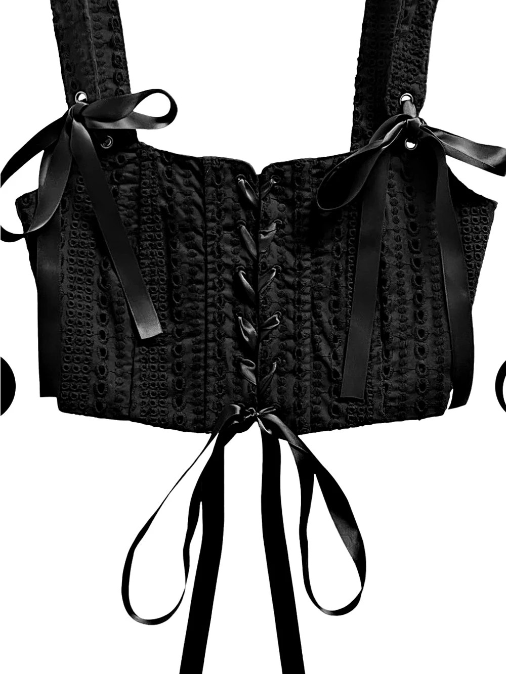 Foxblood Black Lace-Up Corset Top Like New